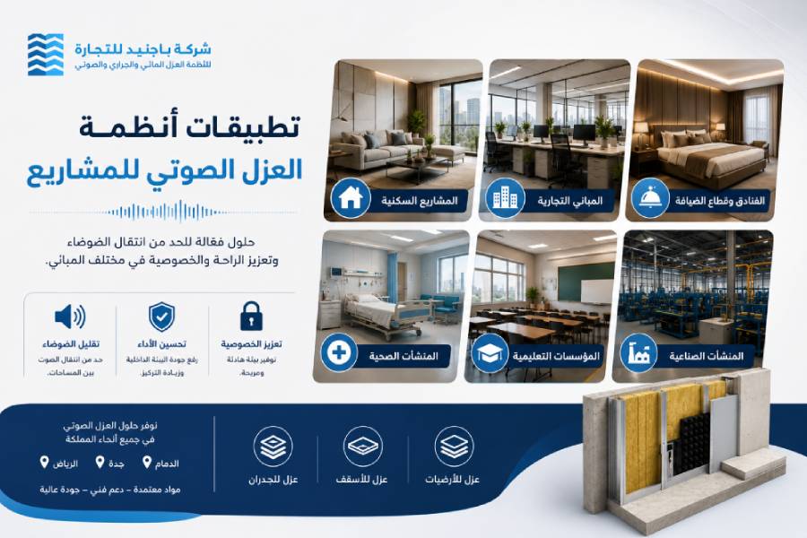 تطبيقات أنظمة العزل الصوتي للمشاريع 1